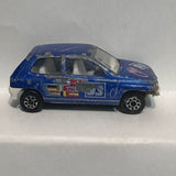 Blue C-Renault Clio 1990 1/53 #270 Majorette Diecast Car