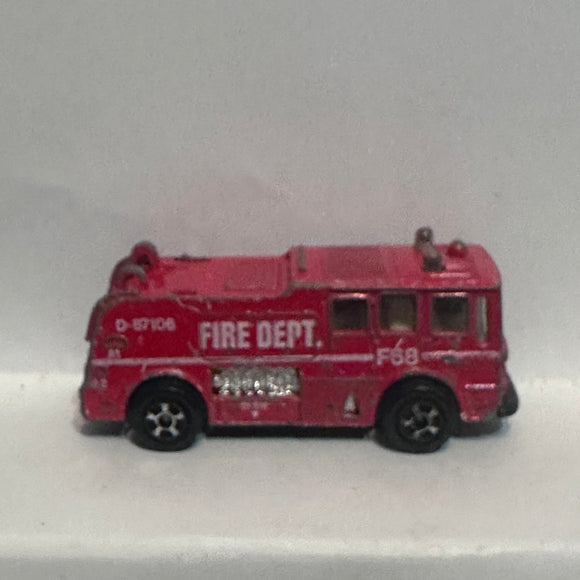 Red Fire Dept Engine Tender Play Art Diecast Car