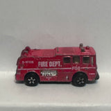 Red Fire Dept Engine Tender Play Art Diecast Car