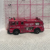 Red Fire Dept Engine Tender Play Art Diecast Car