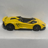 Yellow Lamborghini Aventador J ©2013 Hot Wheels Diecast Car