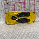 Yellow Lamborghini Aventador J ©2013 Hot Wheels Diecast Car
