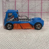 Blue Rennen Rig Truck T9689 ©2010 Hot Wheels Diecast Car