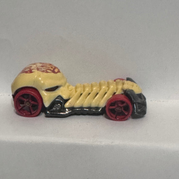 White #18 Flames Skull Crusher Hot Wheels Diecast Car