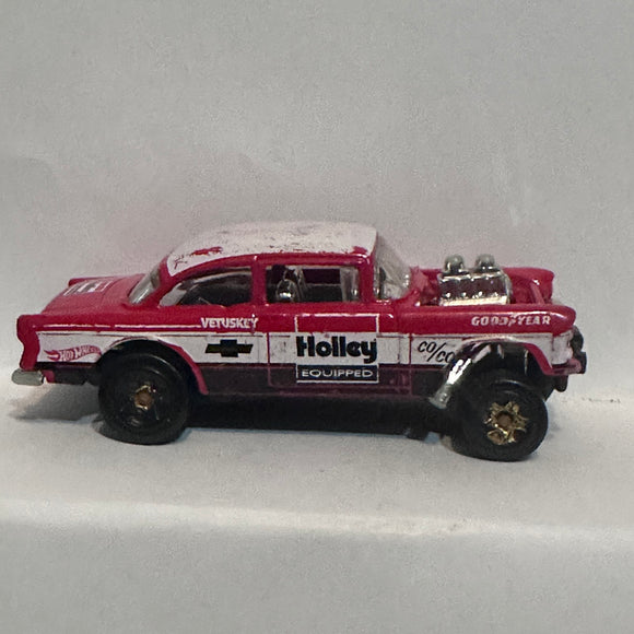 Red '55 Chevy Bel Air Gasser ©2012 Hot Wheels Diecast Car