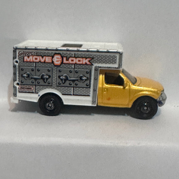 Yellow Secure Move & Lock Moving Truck ©2008 Matchbox Diecast Car