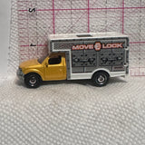 Yellow Secure Move & Lock Moving Truck ©2008 Matchbox Diecast Car