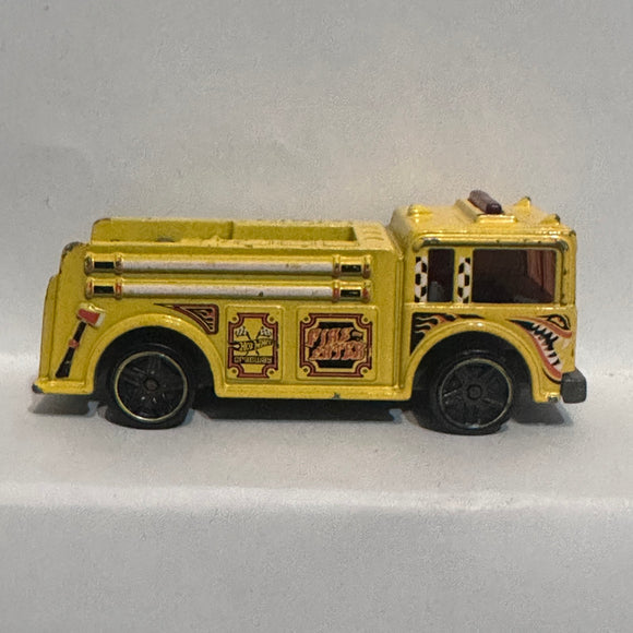 Yellow Fire Engine Eater Truck 9640 ©1976 Hot Wheels Diecast Car
