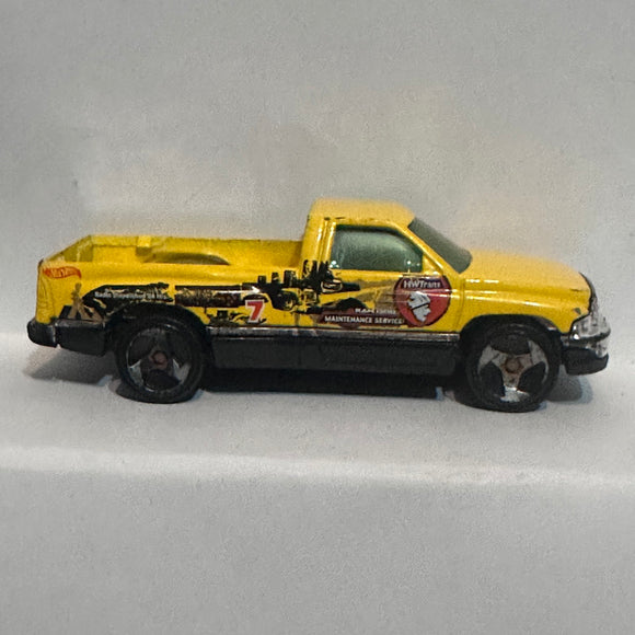 Yellow Dodge Ram Truck  Hot Wheels Diecast Car