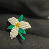 White Flower  Lapel Pin