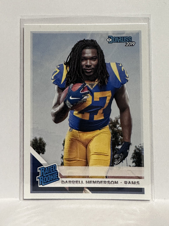 #310 Darrell Henderson Rated Rookie Los Angeles Rams 2019 Donruss Football Card