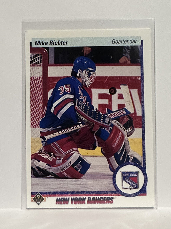 #32 Mike Richter New York Rangers 90-91 Upper Deck Hockey Card