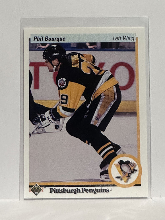 #31 Phil Bourque Pittsburgh Penguins 90-91 Upper Deck Hockey Card