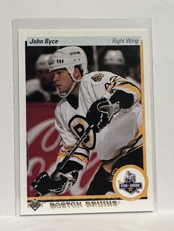 #25 John Byce Boston Bruins 90-91 Upper Deck Hockey Card