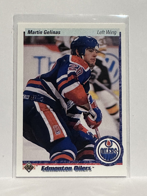 #23 Martin Gelinas Edmonton Oilers 90-91 Upper Deck Hockey Card