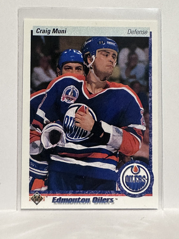 #21 Craig Muni Edmonton Oilers 90-91 Upper Deck Hockey Card