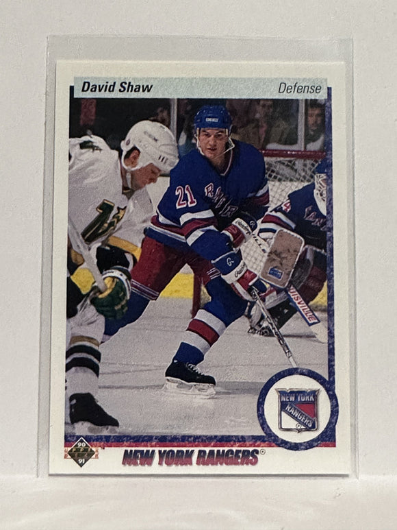 #15 David Shaw New York Rangers 90-91 Upper Deck Hockey Card