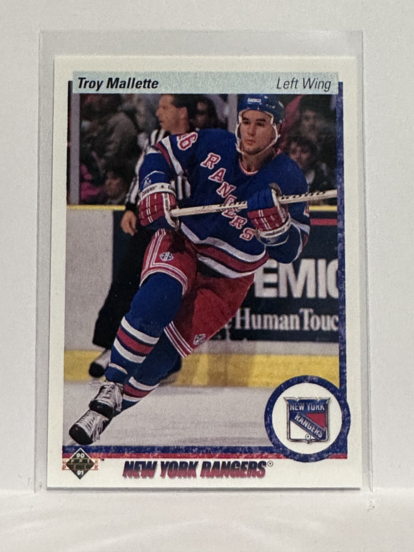 #11 Troy Mallette New York Rangers 90-91 Upper Deck Hockey Card