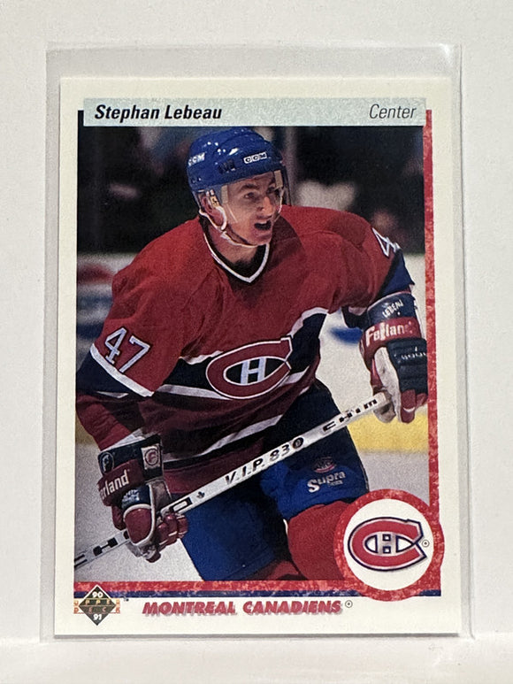 #51 Stephan Lebeau Montreal Canadiens 90-91 Upper Deck Hockey Card