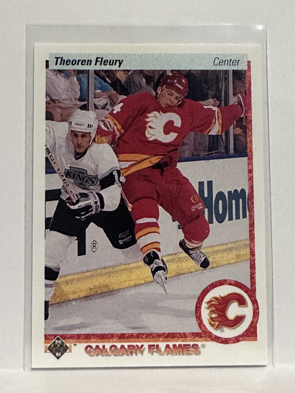 #47 Theoren Fleury Calgary Flames 90-91 Upper Deck Hockey Card