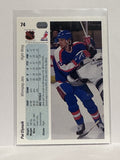#74 Pat Elynuik Winnipeg Jets 90-91 Upper Deck Hockey Card