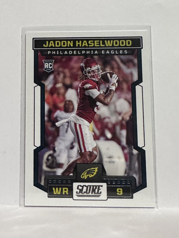 #366 Jadon Haselwood Rookie Philadelphia Eagles 2023 Score Football Card