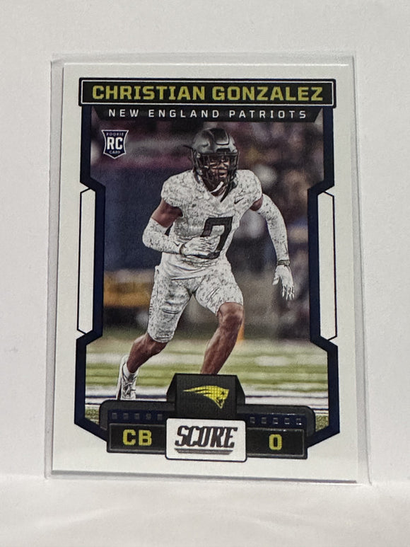 #381 Christian Gonzalez Rookie New England Patriots 2023 Score Football Card