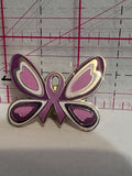 Pink Ribbon Butterfly  Lapel Pin