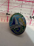 Sylvan Lake Alberta Mermaid Sail Boat  Lapel Pin