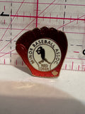 Minor Baseball Assoc Red Deer Glove Maple Leaf  Lapel Pin
