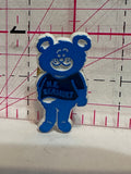 H.E. Beriault Blue Teddy Bear Logo  Lapel Pin