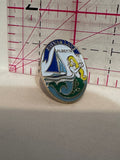 Sylvan Lake Alberta Mermaid Sail Boat  Lapel Pin
