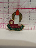 Jesus Is The Light Candle Religious  Lapel Pin