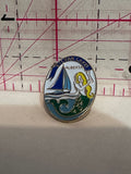 Sylvan Lake Alberta Mermaid Sail Boat  Lapel Pin