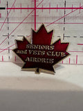 Seniors and Vets Club Airdrie Canadian Maple Leaf  Lapel Pin