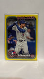 #72 George Springer Yellow Toronto Blue Jays 2024 Topps Baseball Card