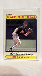 #624 Cal Ripken Jr 10th Anniversary  Baltimore Orioles 1990 Fleer Baseball Card