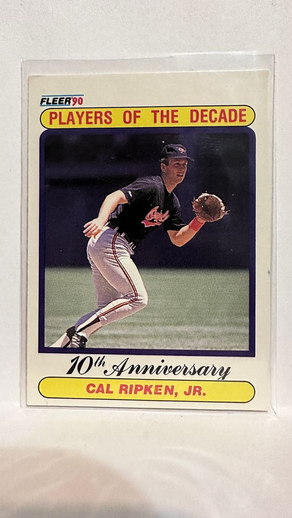 #624 Cal Ripken Jr 10th Anniversary  Baltimore Orioles 1990 Fleer Baseball Card