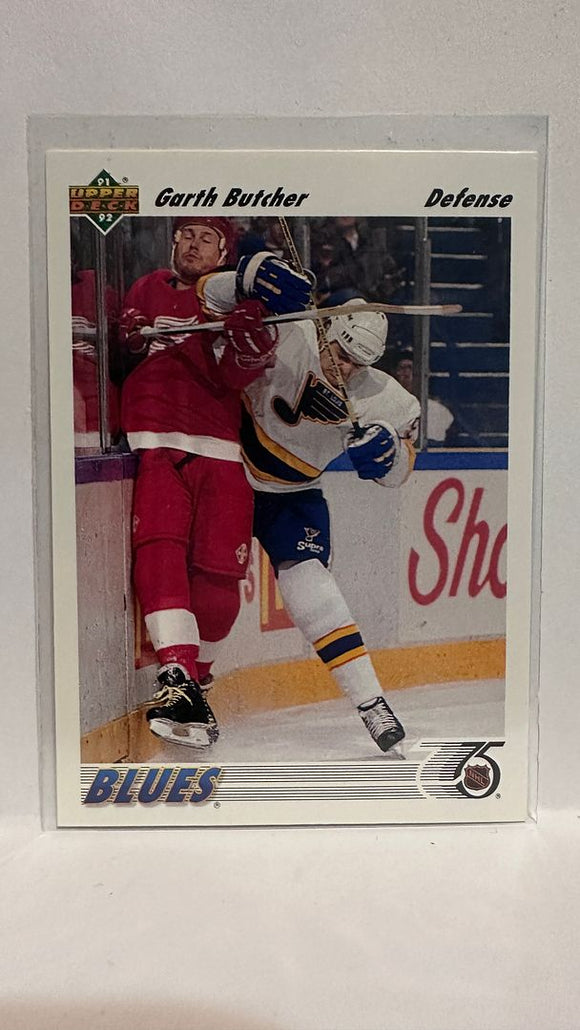#397 Garth Butcher St Louis Blues 91-92 Upper Deck Hockey Card