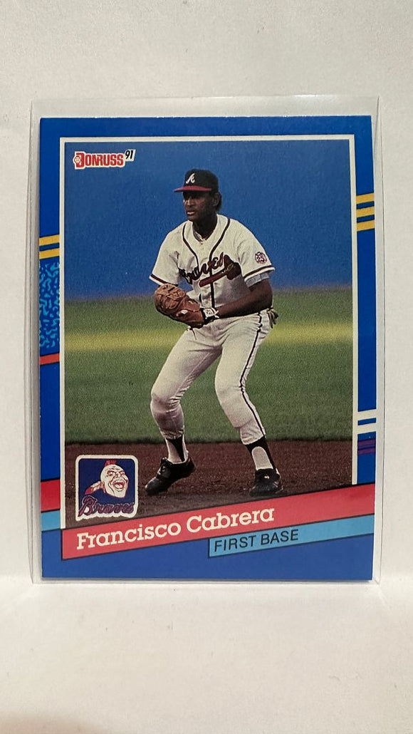 #341 Francisco Cabrera Atlanta Braves 1991 Donruss Baseball Card