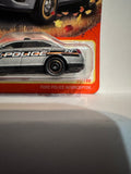 Silver Police Car Ford Police Intercepter 23/100 HKW90 ©2022 Matchbox Diecast Car