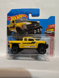 Yellow Goodrich Chevy Silverado Off Road 2/10 GTC06 185/250 ©2018 Hot Wheels Diecast Car
