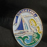 Sylvan Lake Alberta Mermaid Sail Boat  Lapel Pin