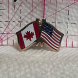 Canada USA Friendship Flags  Lapel Pin