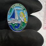 Sylvan Lake Alberta Mermaid Sail Boat  Lapel Pin