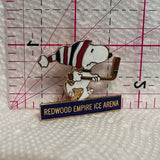 Redwood Empire Ice Arena Logo Snoopy Hockey  Lapel Pin