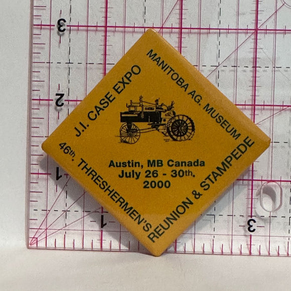 J.I. Case Expo 46th Threshermen's Reunion & Stampede 2000 Manitoba AG Museum  Button Pinback