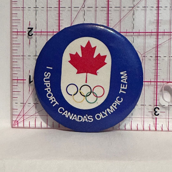 I Support Canada's Olympic Team Logo  Button Pinback
