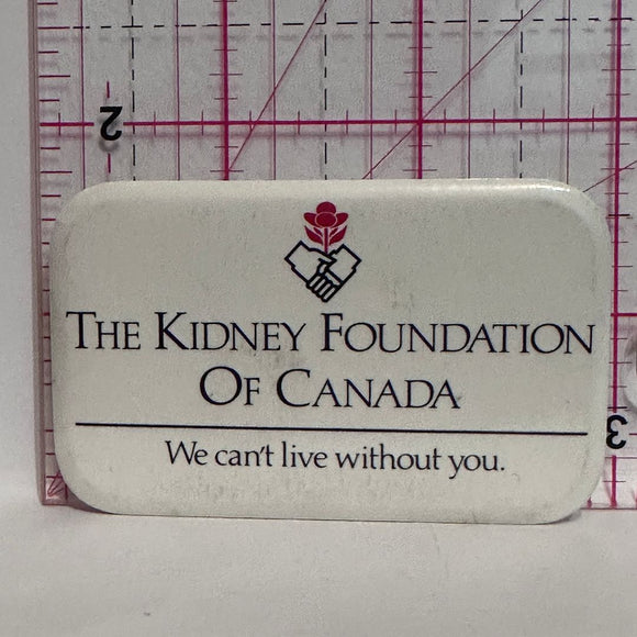The Kidney Foundation of Canada Logo  Button Pinback