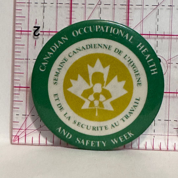 Canadian Occupational Health and Safety Week Logo  Button Pinback